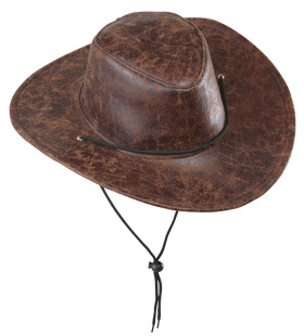 Cowboyhoed Lederlook Bruin