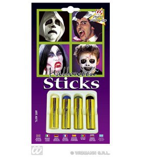 4 Jumbo Aqua Make-Up Sticks Halloween