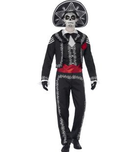 Zwart Day Of The Dead Senor Bones Man Kostuum