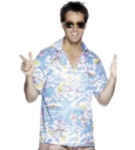 Blauw Hawaii Shirt Man