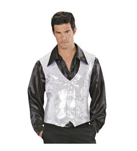 Showmaster Pailletten Cardigan Silber Herren