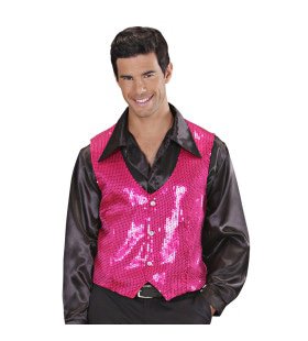 Showmaster -Pailletten Vest Rosa Herren