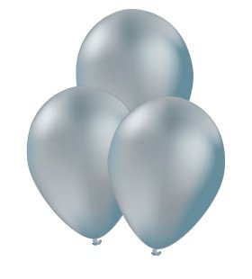 10 Luftballons Silber - Unifarben