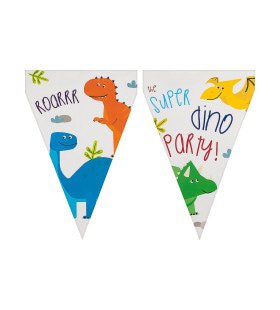 1 Dinosaurier Fähnchengirlande - Dinosaurs Party