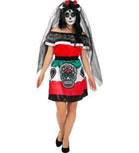 Mexikanisches Dia De Los Muertos Kostüm für Damen