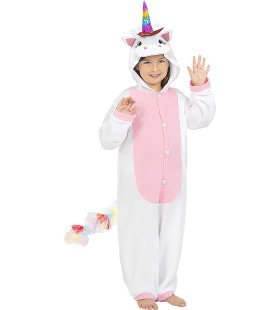 Einhorn Onesie Kostüm Rosa für Kinder Mädchen