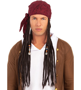 Piraten Pruik Met Dreads En Bandana