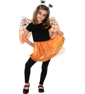 Oranje Halloween Spidergirl Set