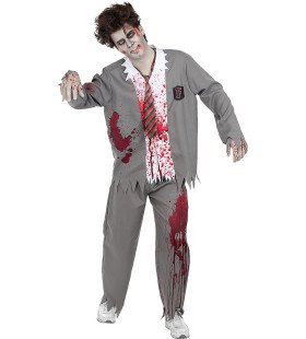 Bloederige Student Zombie Man Kostuum