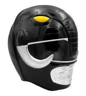 Power Rangers Helm Schwarz für Erwachsene