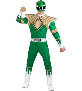 Groene Dino Power Ranger Tommy Man Kostuum