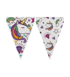 1 Einhorn Fähnchengirlande - Lovely Unicorn