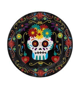 8 Catrina Dia De Los Muertos Pappteller 23 Cm - Day Of The Dead