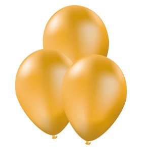 10 Luftballons Gold - Unifarben