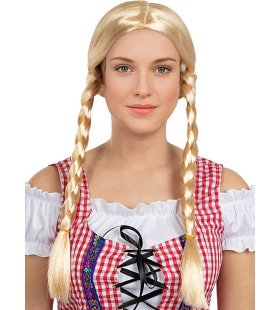 Oktoberfest Pruik Met Vlechten Blond