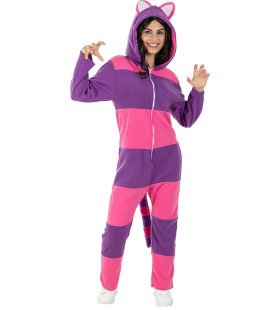 Knuffelige Cheshire Kat Onesie Damenkostüm