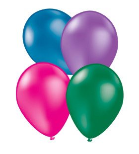 10 Luftballons Bunt Metallic - Unifarben