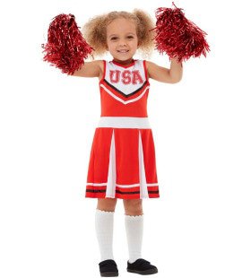 Rode Cheerleader USA Kostüm für Mädchen