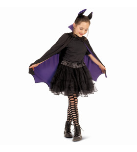 Vleermeisje Halloween Cape Met Hoofdband Kostüm für Mädchen