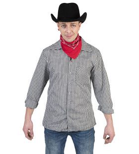 Schwarzer Weißer Chirt Cowboy Hank Herren