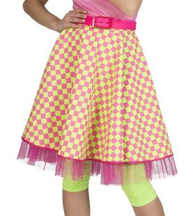 Rockn Roll Rok Groen Roze Blokjes Vrouw