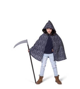 Grijze Doodskoppen Halloween Cape Kind