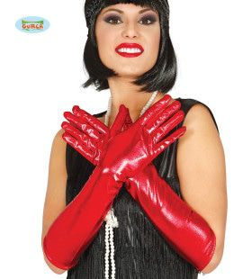 Lange Rote Handschuhe Vegas 44 Zentimeter