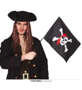 Zwarte Piratenvlag Met Doodshoofd 42 X 30 Centimeter