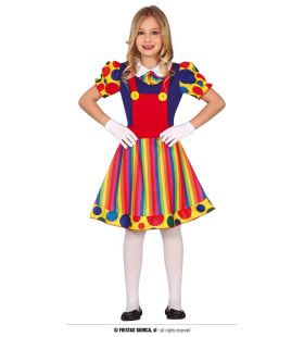 Vrolijke Gekleurde Blije Clown Meisje Kostuum