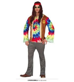 Hippe Hippie Tie Dye Man Kostuum