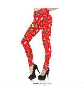 Legging Kerst Rood Met Print Damen