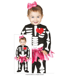 Vrolijk Mini Skeletje Kostüm für Mädchen