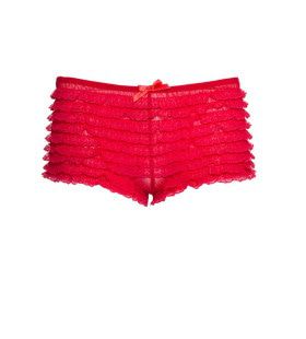 Kanten Shorts Met Ruches Rood Vrouw