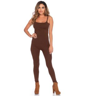 Elegante Bruine Unitard Jumpsuit Vrouw Kostuum