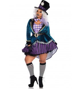 Plus Size Mad Hatter Vrouw Kostuum