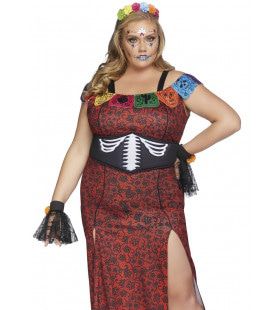 Dulcea Deluxe Day Des Dead Mexico Plus Size Damenkostüm