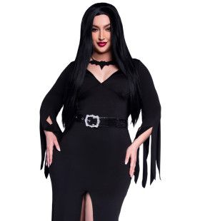 Onsterfelijke Morticia Plus Size Vrouw Kostuum