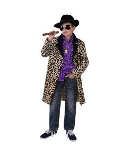 Schrecklich Falscher Gangsterjacke Leopard Jungen