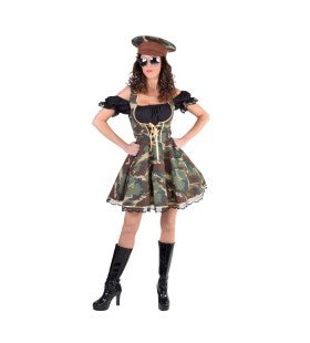 Camouflage Amazone Army Dirndl Ladies Kostüm Damen