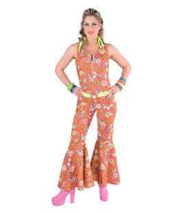 Jaren 70 Broekpak Jumpsuit Paisley Vrouw Kostuum