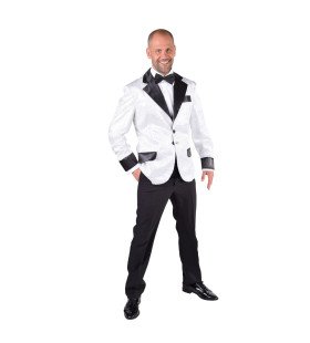 Glitzer Colbert Casino Royal Weiß Herren