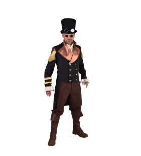 Steampunk Jas Glimmend Bronzen Kraag Man