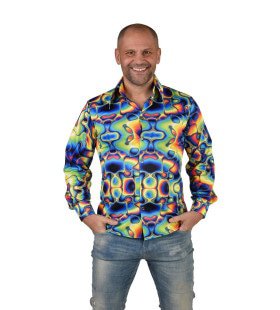 Tie Dye Multicolor Blouse Hippie Man