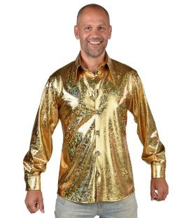 Altijd Een Feestje In Een Gouden Blouse Man