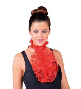 Jabot Kant Luxe Rood Linda