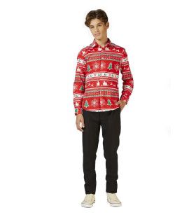 Rode Winter Wonderland Xmas Blouse Jongen