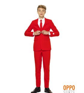 Intensiver Rot Devil Opposuit Teenager Kostüm für Jungen