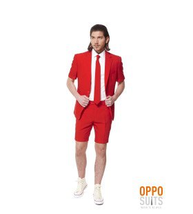 Sommerfest Intensiver Rot Devil Opposuit Herrenkostüm