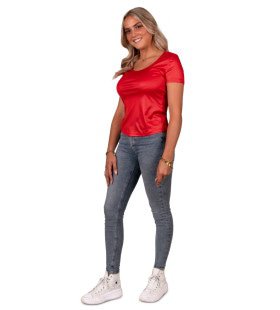 Shirt Dames Rood Disco Vrouw