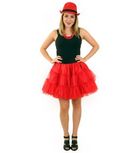 Rock And Roll Petticoat 3 Lagen Rood Vrouw